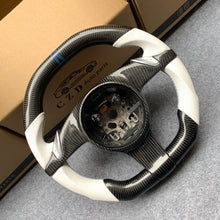 Load image into Gallery viewer, CZD auto parts for All Boxster models - 2013-2016 carbon fiber steering wheel with white perforated leather side