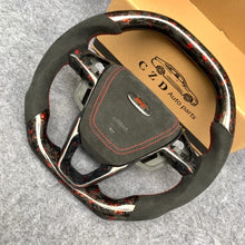 Load image into Gallery viewer, czd auto parts carbon fiber steering wheel for Ford Galaxy 2015-2020 with red flakes forged carbon fiber