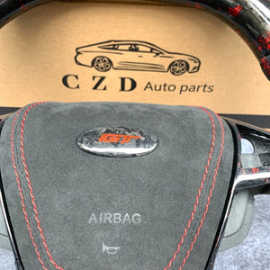 czd auto parts carbon fiber steering wheel for Ford Galaxy 2015-2020 with red flakes forged carbon fiber