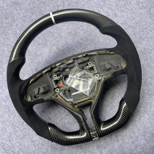 CZD auto parts carbon fiber steering wheel for Maserati Ghibli M157 2014-2019 with white stitching