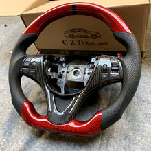 Load image into Gallery viewer, czd auto parts carbon fiber steering wheel for Acura TLX 2015-2021 with red paddle shifters