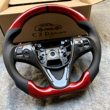 Load image into Gallery viewer, czd auto parts carbon fiber steering wheel for Acura TLX 2015-2021 with red paddle shifters