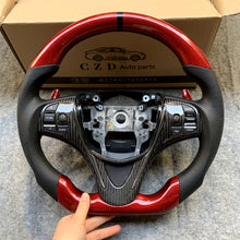 Load image into Gallery viewer, czd auto parts carbon fiber steering wheel for Acura TLX 2015-2021 with red paddle shifters