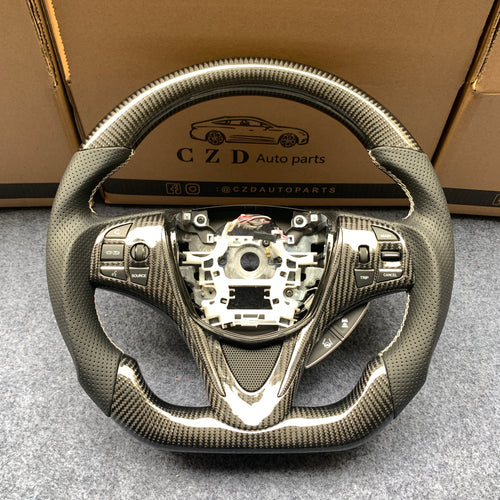 czd auto parts carbon fiber steering wheel for Acura TLX 2015-2021 with white stitch
