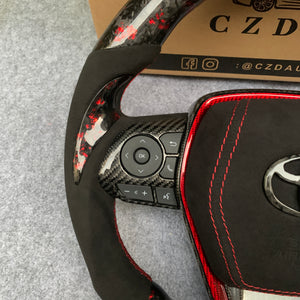 CZD Autoparts for Toyota 8th gen Camry se xse le xle 2018-2022 carbon fiber steering wheel forged carbon fiber top and bottom