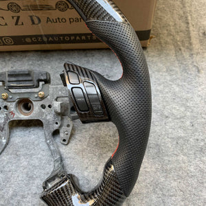 czd auto parts carbon fiber steering wheel for Honda 7th gen Accord Sedan TESTED LX 2003-2007 with red stitching