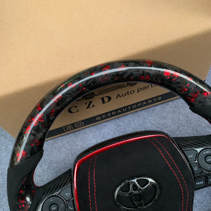 CZD Autoparts for Toyota 8th gen Camry se xse le xle 2018-2022 carbon fiber steering wheel forged carbon fiber top and bottom