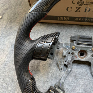 czd auto parts carbon fiber steering wheel for Honda 7th gen Accord Sedan TESTED LX 2003-2007 with red stitching