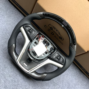 CZD auto parts carbon fiber steering wheel for Chevrolet 5th gen Camaro 2010-2015 with silver stripe