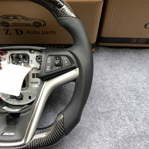 CZD auto parts carbon fiber steering wheel for Chevrolet 5th gen Camaro 2010-2015 with silver stripe