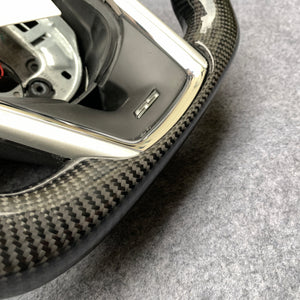 CZD auto parts carbon fiber steering wheel for Chevrolet 5th gen Camaro 2010-2015 with silver stripe