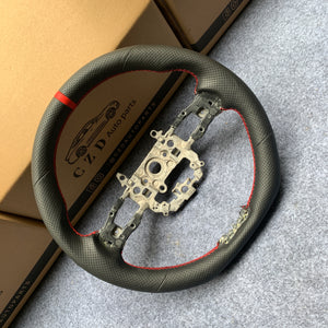 CZD Autoparts For Honda Civic 2021-2022 carbon fiber steering wheel black perforated leather steering wheel core