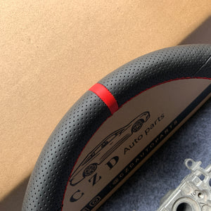 CZD Autoparts For Honda Civic 2021-2022 carbon fiber steering wheel black perforated leather steering wheel core