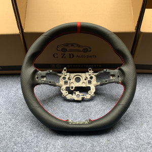 CZD Autoparts For Honda Civic 2021-2022 carbon fiber steering wheel black perforated leather steering wheel core