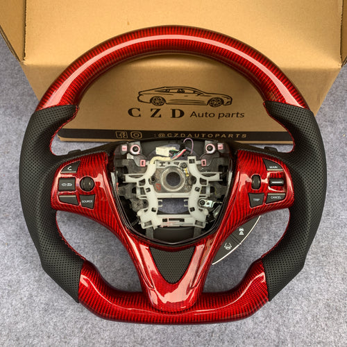 czd auto parts carbon fiber steering wheel for Acura TLX 2015-2021 with red carbon fiber