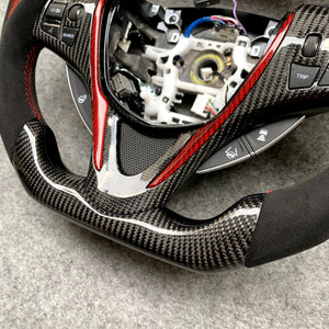 czd auto parts carbon fiber steering wheel for Acura TLX 2015-2021 with red thumb grips