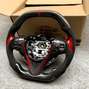 czd auto parts carbon fiber steering wheel for Acura TLX 2015-2021 with red thumb grips
