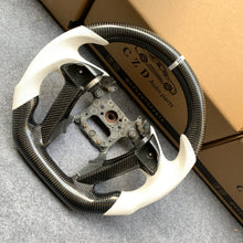 Load image into Gallery viewer, CZD auto parts for Honda Accord CP1 CP2 CP3 carbon fiber steering wheel with white perforated leather side