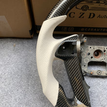 Load image into Gallery viewer, CZD auto parts for Honda 8th gen Accord 2008-2012 carbon fiber steering wheel with white perforated leather side