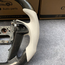 Load image into Gallery viewer, CZD auto parts for Honda 8th gen Accord 2008-2012 carbon fiber steering wheel with white perforated leather side