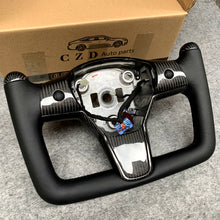Load image into Gallery viewer, CZD auto parts for Tesla Model Y 2020-2021 carbon fiber steering wheel yoke style wheel