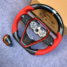 Load image into Gallery viewer, CZD Autoparts for Toyota 8th gen Camry se xse le xle 2018-2022 carbon fiber steering wheel red perorated leather sides with black stitching