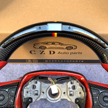 Load image into Gallery viewer, CZD Autoparts for Toyota 8th gen Camry se xse le xle 2018-2022 carbon fiber steering wheel red perorated leather sides with black stitching