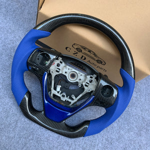 czd auto parts carbon fiber steering wheel for Toyota Corolla 2014-2017 with blue leather