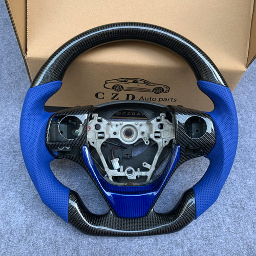 czd auto parts carbon fiber steering wheel for Toyota Corolla 2014-2017 with blue leather