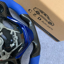 Load image into Gallery viewer, czd auto parts carbon fiber steering wheel for Toyota Corolla 2014-2017 with blue leather