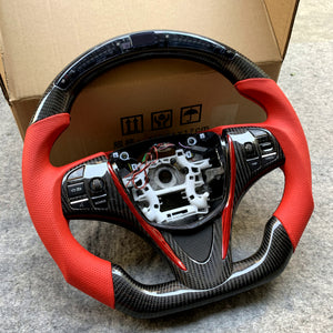 czd auto parts carbon fiber steering wheel for Acura TLX 2015-2021 with red trim and led