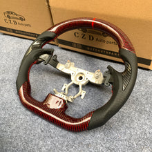 Load image into Gallery viewer, CZD auto parts for Infiniti QX50 2014-2018 carbon fiber steering wheel with red and black carbon fiber