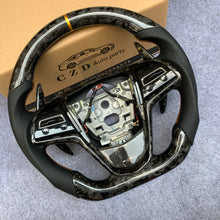 Load image into Gallery viewer, CZD auto parts for CADILLAC 2014-2019 carbon fiber steering wheel  with golden color stripe line