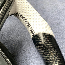 Load image into Gallery viewer, CZD auto parts for Mercedes Benz W205 AMG C43 GLA 45 C218 W213 X253 C253 W166 W222 R172 R231 carbon fiber steering wheel with white smooth leather side