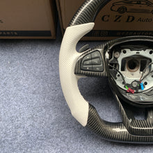 Load image into Gallery viewer, CZD auto parts for Mercedes Benz W205 AMG C43 GLA 45 C218 W213 X253 C253 W166 W222 R172 R231 carbon fiber steering wheel with white smooth leather side