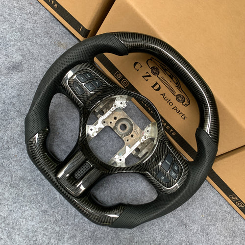 CZD auto parts carbon fiber steering wheel for Mitsubishi Lancer Evolution Evo X 2008-2015 with black stitching