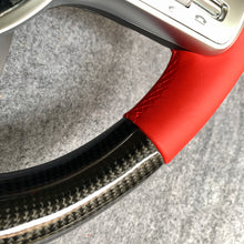 Load image into Gallery viewer, CZD auto parts for Mercedes Benz AMG A35 W177 GT C190 C43 W205 C63S W205 CLA35 C118 2019-2021 carbon fiber steering wheel with red smooth leather side
