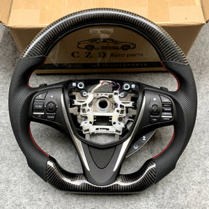 czd auto parts carbon fiber steering wheel for Acura TLX 2015-2021 with red stitch
