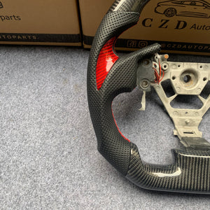 czd auto parts carbon fiber steering wheel for Infiniti G35 with red thumb grips