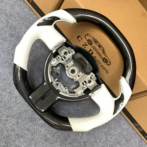 CZD auto parts carbon fiber steering wheel for Toyota 86 (GT86) 2012-2016 with white perforated leather