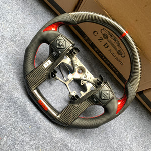 CZD Autoparts For Toyota Tundra 2013-2020 carbon fiber steering wheel gloss carbon fiber trim