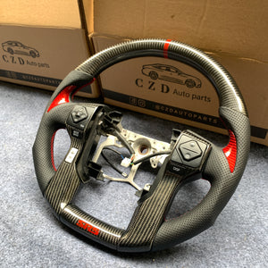 CZD Autoparts For Toyota Tundra 2013-2020 carbon fiber steering wheel gloss carbon fiber trim