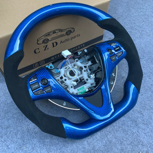 czd auto parts carbon fiber steering wheel for Acura TLX 2015-2021 with blue carbon fiber