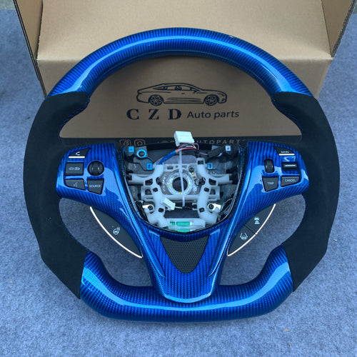 czd auto parts carbon fiber steering wheel for Acura TLX 2015-2021 with blue carbon fiber