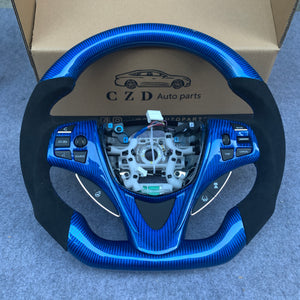 czd auto parts carbon fiber steering wheel for Acura TLX 2015-2021 with blue carbon fiber