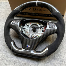 Load image into Gallery viewer, CZD auto parts for  BMW M3 E90 E92 E93 2008-2013 carbon fiber steering wheel with white stripe line