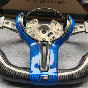 CZD Autoparts For BMW M2 F87 M3 F80 M4 F82 carbon fiber steering wheel outer trim in gloss carbon fiber