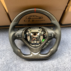 czd auto parts carbon fiber steering wheel for Acura TSX 2009-2014 with red stripe and black stitch