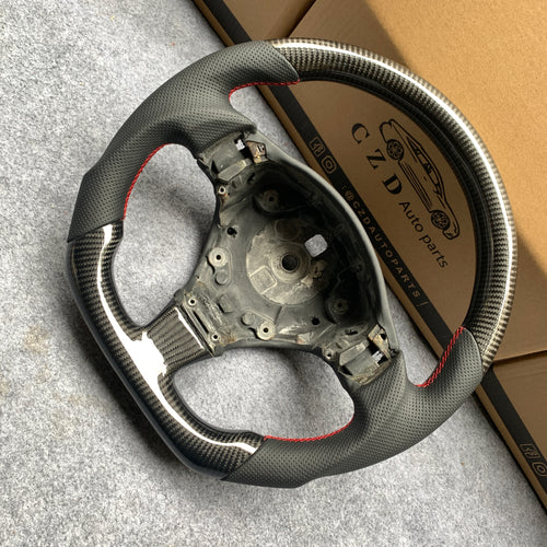 CZD auto parts carbon fiber steering wheel for Maserati Grancabrio 2010-2020 with red stitching