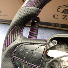 Load image into Gallery viewer, CZD auto parts for Dodge (SRT) Challenger 2015-2021 carbon fiber steering wheel with purple wire carbon fiber